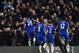 LONDON, ENGLAND - JANUARY 16: John Terry(1st L) of Chelsea celebrates scoring his team's third goal during the Barclays Premier League match between Chelsea and Everton at Stamford Bridge on January 16, 2016 in London, England. (Photo by Mike Hewitt/Getty Images)