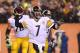 Jan 9, 2016; Cincinnati, OH, USA; Pittsburgh Steelers quarterback Ben Roethlisberger (7) against the Cincinnati Bengals during a AFC Wild Card playoff football game at Paul Brown Stadium. Mandatory Credit: Aaron Doster-USA TODAY Sports