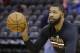 Phoenix Suns forward Markieff Morris works out during practice before the start of their NBA basketball game against the Utah Jazz Monday, Dec. 21, 2015, in Salt Lake City. (AP Photo/Rick Bowmer)