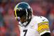 DENVER, CO - JANUARY 17: Ben Roethlisberger #7 of the Pittsburgh Steelers walks off the field during the AFC Divisional Playoff Game against the Denver Broncos at Sports Authority Field at Mile High on January 17, 2016 in Denver, Colorado. (Photo by Sean M. Haffey/Getty Images)