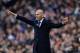 MADRID, SPAIN - JANUARY 17: Zinedine Zidane manager of Real Madrid reacts during the La Liga match between Real Madrid CF and Sporting Gijon at Estadio Santiago Bernabeu on January 17, 2016 in Madrid, Spain. (Photo by Denis Doyle/Getty Images)