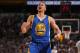 DENVER, CO - JANUARY 13: Stephen Curry #30 of the Golden State Warriors reacts as he scores a three point basket against the Denver Nuggets at Pepsi Center on January 13, 2016 in Denver, Colorado. The Nuggets defeated the Warriors 112-110. NOTE TO USER: User expressly acknowledges and agrees that, by downloading and or using this photograph, User is consenting to the terms and conditions of the Getty Images License Agreement. (Photo by Doug Pensinger/Getty Images)