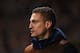 GLASGOW, SCOTLAND - FEBRUARY 19: Substitute Nemanja Vidic of Inter Milan looks on during the UEFA Europa League Round of 32 first leg match between Celtic FC and FC Internazionale Milano at Celtic Park Stadium on February 19, 2015 in Glasgow, United Kingdom. (Photo by Laurence Griffiths/Getty Images)