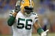 DETROIT, MI - DECEMBER 3: Outside linebacker Julius Peppers #56 of the Green Bay Packers celebrates after a sack during the third quarter against the Detroit Lions at Ford Field on December 3, 2015 in Detroit, Michigan. (Photo by Andrew Weber/Getty Images)