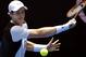 Andy Murray of Britain makes a backhand return to Alexander Zverev of Germany during their first round match at the Australian Open tennis championships in Melbourne, Australia, Tuesday, Jan. 19, 2016.(AP Photo/Andrew Brownbill)
