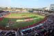 Vanderbilt and Virginia lineup before Game 3 of the best-of-three NCAA baseball College World Series finals at TD Ameritrade Park in Omaha, Neb., Wednesday, June 24, 2015. (AP Photo/Nati Harnik)