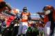 Denver Broncos outside linebacker Von Miller arrives for the first half in an NFL football divisional playoff game against the Pittsburgh Steelers, Sunday, Jan. 17, 2016, in Denver. (AP Photo/Jack Dempsey)