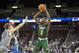 Dec 19, 2015; Wichita, KS, USA; Colorado State Rams forward Emmanuel Omogbo (2) looks to pass the ball as Kansas State Wildcats forward Dean Wade (32) is defending at Intrust Bank Arena. Mandatory Credit: Gary Rohman-USA TODAY Sports