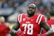 Mississippi offensive lineman Laremy Tunsil (78) loosens up prior to his team's NCAA college football game against Texas A&M in Oxford, Miss., Saturday, Oct. 24, 2015. Tunsil was making his first start for the season having served a seven game suspension. (AP Photo/Rogelio V. Solis)