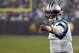 CHARLOTTE, NC - JANUARY 03: Cam Newton #1 of the Carolina Panthers reacts after winning 27-16 against the Arizona Cardinals after their NFC Wild Card Playoff game at Bank of America Stadium on January 3, 2015 in Charlotte, North Carolina. (Photo by Streeter Lecka/Getty Images)