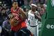 Boston Celtics' Isaiah Thomas (4) defends against Philadelphia 76ers' Phil Pressey (26) during the first quarter of an NBA basketball game in Boston, Wednesday, Nov. 25, 2015. (AP Photo/Michael Dwyer)