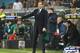 GENOA, ITALY - JANUARY 10: Juventus FC coach Massimiliano Allegri issues instructions to his players during the Serie A match between UC Sampdoria and Juventus FC at Stadio Luigi Ferraris on January 10, 2016 in Genoa, Italy. (Photo by Marco Luzzani/Getty Images)