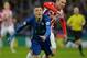 Stoke City's Irish midfielder Glenn Whelan vies with Leicester City's English striker Jamie Vardy (L) during the English Premier League football match between Leicester City and Stoke City at King Power Stadium in Leicester, central England on January 23, 2016. AFP PHOTO / PAUL ELLIS
RESTRICTED TO EDITORIAL USE. No use with unauthorized audio, video, data, fixture lists, club/league logos or 'live' services. Online in-match use limited to 75 images, no video emulation. No use in betting, games or single club/league/player publications. / AFP / PAUL ELLIS (Photo credit should read PAUL ELLIS/AFP/Getty Images)
