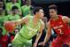 Michigan State's Bryn Forbes, left, drives against Maryland's Melo Trimble (2) during the first half of an NCAA college basketball game, Saturday, Jan. 23, 2016, in East Lansing, Mich. (AP Photo/Al Goldis)