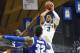 Jan 6, 2016; Villanova, PA, USA; Villanova Wildcats guard Josh Hart (3) shoots the ball over Seton Hall Pirates guard Isaiah Whitehead (15) and guard Derrick Gordon (32) during the second half at The Pavilion. The Wildcats won 72-63. Mandatory Credit: Eric Hartline-USA TODAY Sports