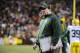 Jan 10, 2016; Landover, MD, USA; Green Bay Packers head coach Mike McCarthy looks on from the sidelines against the Washington Redskins during the second half in a NFC Wild Card playoff football game at FedEx Field. Mandatory Credit: Brad Mills-USA TODAY Sports