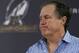 New England Patriots head coach Bill Belichick fields questions during a press conference following the NFL football AFC Championship game between the Denver Broncos and the New England Patriots, Sunday, Jan. 24, 2016, in Denver. The Broncos defeated the Patriots 20-18 to advance to the Super Bowl. (AP Photo/Joe Mahoney)