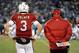 CHARLOTTE, NC - JANUARY 24: Carson Palmer #3 and head coach Bruce Arians of the Arizona Cardinals look on during the NFC Championship Game against the Carolina Panthers at Bank of America Stadium on January 24, 2016 in Charlotte, North Carolina. (Photo by Jared C. Tilton/Getty Images)