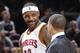 CLEVELAND, OH - NOVEMBER 23: LeBron James #23 and assistant coach Tyronn Lue of the Cleveland Cavaliers talk during the game against the Orlando Magic on November 23, 2015 at Quicken Loans Arena in Cleveland, Ohio. NOTE TO USER: User expressly acknowledges and agrees that, by downloading and or using this Photograph, user is consenting to the terms and condition of the Getty Images License Agreement. (Photo by Rocky Widner/Getty Images)