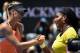 Maria Sharapova and Serena Williams shake hands after their quarterfinals match at the 2016 Australian Open.