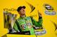 HOMESTEAD, FL - NOVEMBER 22: Kyle Busch, driver of the #18 M&M's Crispy Toyota, poses with the trophy in Victory Lane after winning the series championship and the NASCAR Sprint Cup Series Ford EcoBoost 400 at Homestead-Miami Speedway on November 22, 2015 in Homestead, Florida. (Photo by Robert Laberge/Getty Images)