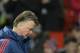 Manchester United's Dutch manager Louis van Gaal leaves the pitch at full-time during the English Premier League football match between Manchester United and Southampton at Old Trafford in Manchester, north west England, on January 23, 2016. AFP PHOTO / OLI SCARFF
RESTRICTED TO EDITORIAL USE. No use with unauthorized audio, video, data, fixture lists, club/league logos or 'live' services. Online in-match use limited to 75 images, no video emulation. No use in betting, games or single club/league/player publications. / AFP / OLI SCARFF (Photo credit should read OLI SCARFF/AFP/Getty Images)