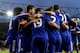 LONDON, ENGLAND - JANUARY 24: Chelsea celebrate after Diego Costa of Chelsea scores to make it 0-1 during the Barclays Premier League match between Arsenal and Chelsea at the Emirates Stadium on January 24, 2016 in London, England. (Photo by Catherine Ivill - AMA/Getty Images)
