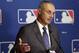 Commissioner of Major League Baseball Rob Manfred speaks during a news conference at a meeting of MLB owners, Thursday, Jan. 21, 2016, in Coral Gables, Fla. Owners held their last meeting before the likely start of collective bargaining, where revenue sharing, the luxury tax, and the international amateur draft are among the topics management may push for change. (AP Photo/Lynne Sladky)
