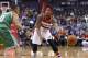 Washington Wizards guard Bradley Beal (3) passes the ball against Boston Celtics guard Avery Bradley (0) during the first half of an NBA basketball game, Monday, Jan. 25, 2016, in Washington. The Celtics won 116-91. (AP Photo/Nick Wass)