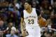 New Orleans Pelicans forward Anthony Davis (23) drives with the ball during the second half of an NBA basketball game against the Milwaukee Bucks Saturday, Jan. 23, 2016, in New Orleans. The Pelicans won 116-99. (AP Photo/Jonathan Bachman)