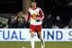 New York Red Bulls defender Matt Miazga carries the ball against the Columbus Crew during the first leg of the MLS soccer Eastern Conference championship in Columbus, Ohio, Sunday, Nov. 22, 2015. The Crew won 2-0. (AP Photo/Paul Vernon)