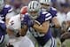 Kansas State fullback Glenn Gronkowski during the first half of an NCAA college football game against South Dakota in Manhattan, Kan., Saturday, Sept. 5, 2015. (AP Photo/Orlin Wagner)