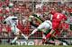 CARDIFF, United Kingdom: Liverpool's Steven Gerrard (R) puts the ball past West Ham goalkeeper Shaka Hislop to score his team's secong goal during the FA Cup final at the Millennium Stadium in Cardiff, 13 May 2006. AFP PHOTO/CARL DE SOUZA (Photo credit should read CARL DE SOUZA/AFP/Getty Images)