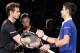 Serbia's Novak Djokovic (R) shakes hands with Britain's Andy Murray after winning the final tennis match at the ATP World Tour Masters 1000 indoor tennis tournament in Paris on November 8, 2015. AFP PHOTO / MIGUEL MEDINA (Photo credit should read MIGUEL MEDINA/AFP/Getty Images)