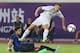 GUANGZHOU, CHINA - JULY 27: Denis Cheryshev of Real Madrid attempts a goal against Ranocchia Andrea of FC Internazionale during the match of International Champions Cup match between Real Madrid and FC Internazionale at Tianhe Stadium on July 27, 2015 in Guangzhou, China. (Photo by Zhong Zhi/Getty Images)