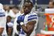FILE - In this Sept. 27, 2015, file photo, Dallas Cowboys' Joseph Randle stands in the team bench area during an NFL football game against the Atlanta Falcons, in Arlington, Texas. Former Dallas Cowboys running back Joseph Randle was jailed early Wednesday, Nov. 25, 2015, after an altercation at a Kansas casino. Randle was asked to leave the Kansas Star Casino in Mulvane late Tuesday after causing some unspecified concerns on the casino floor, said Fred Waller, an enforcement agent with the Kansas Racing and Gaming Commission. Randle left, but then returned. Randle started arguing with security officers, and a scuffle ensued, Waller said. Several agents had to restrain him and he was taken to the county jail. (AP Photo/Brandon Wade, File)