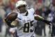 FILE - In this Dec. 13, 2015, file photo, San Diego Chargers tight end Antonio Gates makes a catch during the Chargers' NFL football game against the Kansas City Chiefs in Kansas City, Mo. The Chargers play the Denver Broncos on Sunday, Jan. 3. (AP Photo/Ed Zurga, File)