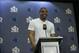 Carolina Panthers quarterback Cam Newton answers questions during a press conference Tuesday, Feb. 2, 2016 in San Jose, Calif. Carolina plays the Denver Broncos in the NFL Super Bowl 50 football game Sunday, Feb. 7, 2015, in Santa Clara, Calif. (AP Photo/Marcio Jose Sanchez)