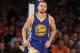 Golden State Warriors guard Stephen Curry (30) runs down court in the second half of an NBA basketball game against the New York Knicks at Madison Square Garden in New York, Sunday, Jan. 31, 2016. The Warriors defeated the Knicks 116-95. (AP Photo/Kathy Willens)