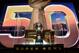 Feb 3, 2016; San Francisco, CA, USA; General view of the Super Bowl 50 Lombardi Trophy at the NFL Experience at the Moscone Center. Mandatory Credit: Kirby Lee-USA TODAY Sports
