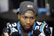 Carolina Panthers cornerback Josh Norman (24) during a press conference in preparation for the Super Bowl 50 football game Thursday Feb. 4, 2016 in San Jose, Calif. (AP Photo/Marcio Jose Sanchez)