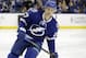 Tampa Bay Lightning left wing Jonathan Drouin before an NHL hockey game against the New York Rangers Wednesday, Dec. 30, 2015, in Tampa, Fla. (AP Photo/Chris O'Meara)