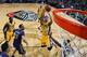 NEW ORLEANS, LA - FEBRUARY 4: D'Angelo Russell #1 of the Los Angeles Lakers shoots against the New Orleans Pelicans on February 4, 2016 at the Smoothie King Center in New Orleans, Louisiana. NOTE TO USER: User expressly acknowledges and agrees that, by downloading and or using this Photograph, user is consenting to the terms and conditions of the Getty Images License Agreement. Mandatory Copyright Notice: Copyright 2016 NBAE (Photo by Layne Murdoch/NBAE via Getty Images)