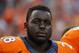 Denver Broncos running back Montee Ball (28) stands on the sidelines prior to an NFL preseason football game against the San Francisco 49ers, Saturday, Aug. 29, 2015, in Denver. (AP Photo/Jack Dempsey)