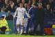 LEICESTER, ENGLAND - DECEMBER 14: Jose Mourinho the manager of Chelsea speaks with Eden Hazard of Chelsea as he receives medical treatment during the Barclays Premier League match between Leicester City and Chelsea at the King Power Stadium on December14, 2015 in Leicester, United Kingdom. (Photo by Laurence Griffiths/Getty Images)