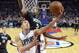 Los Angeles Clippers guard Pablo Prigioni, left, of Argentina, shoots as Minnesota Timberwolves center Gorgui Dieng, of Senegal, defends during the second half of an NBA basketball game, Wednesday, Feb. 3, 2016, in Los Angeles. The Timberwolves won 108-102. (AP Photo/Mark J. Terrill)