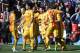 Barcelona's players celebrate their first goal during the Spanish league football match Levante UD vs FC Barcelona at the Ciutat de Valencia stadium in Valencia on February 7, 2016. AFP PHOTO / JOSE JORDAN / AFP / JOSE JORDAN (Photo credit should read JOSE JORDAN/AFP/Getty Images)