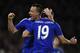 LONDON, ENGLAND - FEBRUARY 07: Captain John Terry of Chelsea with goal scorer Diego Costa of Chelsea during the Barclays Premier League match between Chelsea and Manchester United at Stamford Bridge on February 7, 2016 in London, England. (Photo by Mike Hewitt/Getty Images)