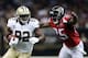 NEW ORLEANS, LA - OCTOBER 15: Benjamin Watson #82 of the New Orleans Saints is pursued by William Moore #25 of the Atlanta Falcons during the third quarter of a game at the Mercedes-Benz Superdome on October 15, 2015 in New Orleans, Louisiana. (Photo by Sean Gardner/Getty Images)