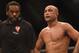 LAS VEGAS, NV - JULY 06: BJ Penn (R) looks on after being defeated by Frankie Edgar in their featherweight fight during the Ultimate Fighter Finale inside the Mandalay Bay Events Center on July 6, 2014 in Las Vegas, Nevada. (Photo by Jeff Bottari/Zuffa LLC/Zuffa LLC via Getty Images)